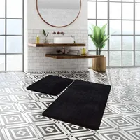 Bosdela Badezimmerteppich Set - 60x100 cm + 50x60 cm (2-teilig)Schwarz