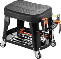 VEVOR Rollbarer Werkstatthocker, Werkstattsitz (136kg Gewichtskapazität), 360° drehbarer Garagensitz, Arbeitshocker, Rollsitz für Garage, Werkstatt, Autoreparatur