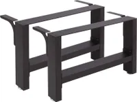 Wiltec Tischbeine aus lackiertem Stahl 2er Set 64x40cm Vierkantrohre pulverbeschichtet Tischkufen Tischgestell Tischuntergestell