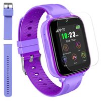 (Lila) T12 4G Smart Watch für Kinder, Touchscreen-Kinderuhr mit GPS-Tracker und Anrufen, Sprachvideoanruf, SOS-Kamera, Musik-Player