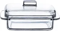 KADAX Butterdose aus Glas "Cavre", Butterglocke, Butterschale mit Deckel und Griff, 16 cm, rechteckige