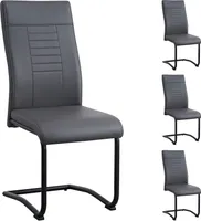 Esszimmerstuhl LOANO in grau 4er-Set, mit Schwinggestell aus Metall, Sitzschale gepolstert und mit Kunstleder bezogen, Schwingstuhl gepolstert