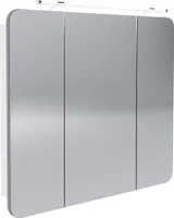 FACKELMANN LED Spiegelschrank MILANO / Badschrank mit 3D Effekt / Soft-Close / Maße (B x H x T): ca. 90 x 78 x 15,5 cm / Schrank mit Spiegel & LED-   fürs Badezimmer / 3 Türen / Korpus: Weiß