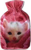 Wärmflaschenbezug 1L Heizkissen Wasserkissen, Auswahl: Babykatze, ohne Wärmflasche