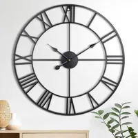 Wanduhr Groß Ohne TickgeräUsche Lautlos Römische Ziffer Quarz Batterie