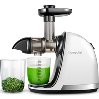 AMZCHEF Entsafter für Gemüse und Obst, Slow Juicer,  Saftpresse Elektrisch, BPA Frei, Leicht zu Reinigen, Weiß