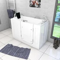 Sitzwanne Whirlpool Badewanne mit Tür S07WP-B-R 140x76cm