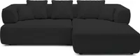 DomoHome Avangarde sofa narożna Nowoczesna sofa narożna z regulowaną głębokością siedziska Wodoodporne pokrycie z tkaniny Aragon i wysokiej jakości tapicerka Prawy układ 182x285x86cm Czarny
