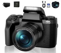 Digitalkamera 64MP, Kompaktkamera 4K Vlogging Kamera