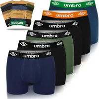 PREMIUM UMBRO Boxerky Pánske Bavlna 6 Balenie | Perfektné Pohodlie, Kvalita | Elastické, mäkké spodné prádlo pre mužov | Ideálny strih, L