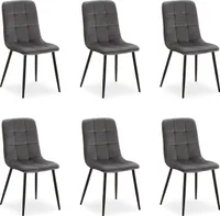 Homestyle4u 2329, čalouněné židle sametová sada 6 židlí do jídelny šedé kuchyňské židle