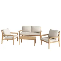 Outdoor Sofa-Set, Gartenmöbel Set, Lounge-Set Wetterfest Bequem Gartenlounge,Balkon Möbel Set,2 Einzelsofas,1 Doppelsofa,1 Tisch,Inklu.Alle Kissen