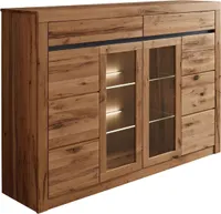 MASSIVMOEBEL24 Highboard Wild-/Zerreiche 170x45x125 natur geölt MONTREUX #112