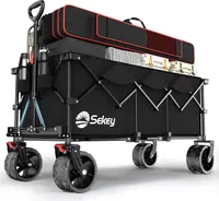 Sekey XXXL Bollerwagen Faltbar 300L 200KG Transportwagen Groß Handwagen, Schwarz