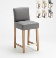 Holzbar und Küchenhocker aus 63cm Höhe Design Comfort L - Shabby Grau