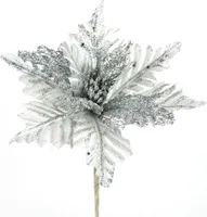 Weihnachtsstern schimmernder Stecker - silber