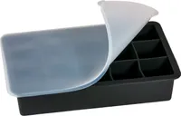 Intirilife 1x Eiswürfelform/Silikonform in SCHWARZ – Eiswürfel Silikonform mit 15 Fächern à 3 x 3 x 3 cm für große Eiswürfel – BPA Freier Flexibler Eiswürfelbehälter für Eis, Babynahrung und mehr