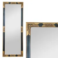 Eleganter Barock Spiegel BESSA 160x60cm schwarz-gold Holzrahmen