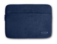 Port Designs Milano Sleeve Tasche für Notebooks 11 bis 12 Zoll aus Velour / Neopren Hülle mit Zubehörfach | Blau | 140706