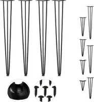 relaxdays 4er Set Hairpin Legs mit 3 Streben