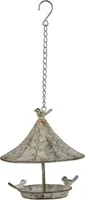 Vogelhaus Futterhaus grau-braun Garten Vogelhäuschen z.H. Vogeltränke Ø23xH23cm