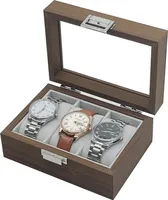 Holz Uhrenkoffer für 3 Uhren Uhrenpräsentation Uhrenaufbewahrung Uhrenbox Armbanduhren Präsentation