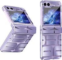 Pouzdro pro Samsung Galaxy Z Flip 6, galvanizované průhledné pouzdro s ochranou pantu Fialová