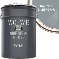 Holzlack Holzfarbe Holzschutzfarbe Möbellack MATT W421 Silbergrau änhl. RAL 7001 - 10L