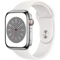 Apple Watch Series 8 Edelstahl Cellular 45mm Silber (Sportarmband weiß) *NEW*