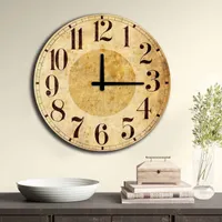 Opviq, 5050MS- HMA6265, Bunt, Wanduhren, 50 cm, 100% MDF (Dicke: 5 mm)