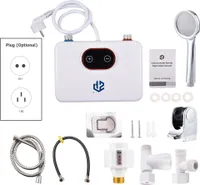 5,5 kW Durchlauferhitzer, elektrisch, 220 V, LED-Digitalanzeige, On-Demand-Warmwasserbereiter, ueberhitzungsschutz, 30šC55 Grad Celsius, elektrischer Durchlauferhitzer, Kueche, Badezimmer, Bad, Dusche