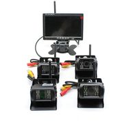 4 x Drahtlos Digital Rückfahrkamera Set mit 7" LCD Monitor & 120° Weitwinkel Rückfahrkamera, Nachtsicht Wireless Rückfahrkamera