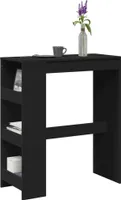 vidaXL Barový stôl s policou čierny 90x40x103,5 cm materiál na báze dreva