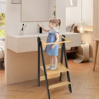 Lernturm Klappbar für Kinder,Learning Tower,Kippschutz Kindermöbel für Kinder,Montessori Küchenhelfer Stehhilfe für Küche/Arbeitsplatte 88x45x45cm