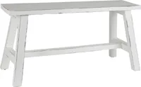 Holz-Sitzbank Weiß Used-Look 90x35cm Dielenbank Holzbank Landhausbank Bank