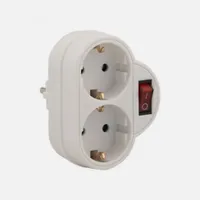 Steckdosen-Adapter mit Schalter und 2 Schuko Stecker Mehrfachstecker Mehrfachsteckdose Zwischenstecker