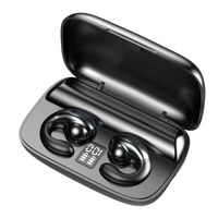 Knochenschall Kopfhörer Bluetooth 5.0 Sport Bone Conduction Kabellos Schweißfeste Sport Kopfhörer für Läufer Fahrrad,(black)