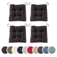 sleepling – 4er Set Stuhlkissen, Sitzkissen, für Indoor und Outdoor, 40 x 38 cm, kastanie