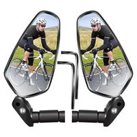 1 Stück universal verstellbar 360° Fahrradspiegel für 17,4-22 mm Flacher Lenker Drehspiegel Rückspiegel Lenkerspiegel für Fahrrad rennrad Mountainbikes Radfahrer Vintoney Fahrradrückspiegel