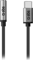 SBS TEADAPTJACKTYCK kábel pre mobilný telefón čierny 0,15 m USB C 3,5 mm