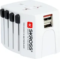 MUV USB (2xA) Kompakter 2-poliger Weltreiseadapter mit 2 integrierten USB-Anschlüssen