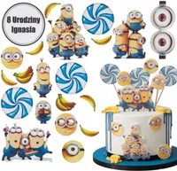 Bedruckbare Geburtstagstorte Waffeln MINIONKI Figuren Plakette Dekoration
