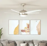 vidaXL Dekorativní stropní ventilátor s žárovkou 128 cm bílý