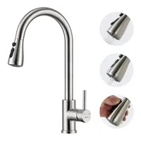 Homelody Wasserhahn Küche，360°Schwenkbar Küchenarmatur，2 Strahlarten Geschirrbrause Moderne Mischbatterie Küche，Einhebel Spülarmaturen Küche，Edelstahl