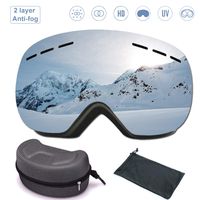 Outdoor-Sport Snowboard-Schutzbrillen mit Anti-Nebel UV-Schutz Austauschbare sphärische rahmenlose Linse Winddicht für Motorrad Skifahren Skaten FYLINA Skibrille Silber