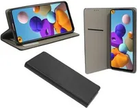Buch Tasche "Smart" kompatibel mit SAMSUNG GALAXY A21S ( A217F ) Handy Hülle Etui Brieftasche Schutzhülle mit Standfunktion, Kartenfach Schwarz