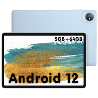 Tablet Android 12, Blackview Tab7 WiFi Tablet 10 Zoll, 5GB RAM 64GB ROM (1TB TF erweitern) 6580mAh Akku, 5MP+2MP Kamera, 1280x800 HD+ IPS Touchscreen, Bluetooth/eBook Modus/Typ-C, Tablet -Blau