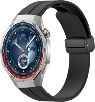 Pre Huawei Watch GT 5 Pro 46mm Silikónový magnetický remienok Black