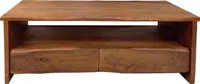 Couchtisch mit Ablage Akazie massiv 130 x 70 x 45 cm nussbaumfarben DAHLIA