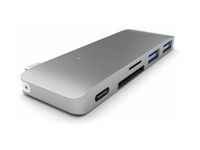 Satechi Type-C USB Passthrough Hub - Space Gray (Grau)